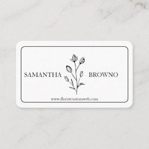 Carte De Visite Fleur encadrée noir blanc