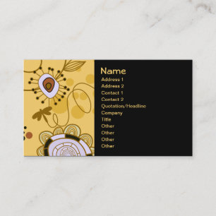 Carte De Visite Fleur Fleur Cool Cute Girl Retro Floral