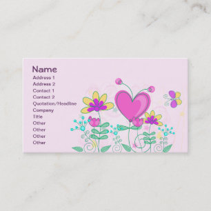 Carte De Visite Fleur Fleur Cool Cute Girl Retro Floral