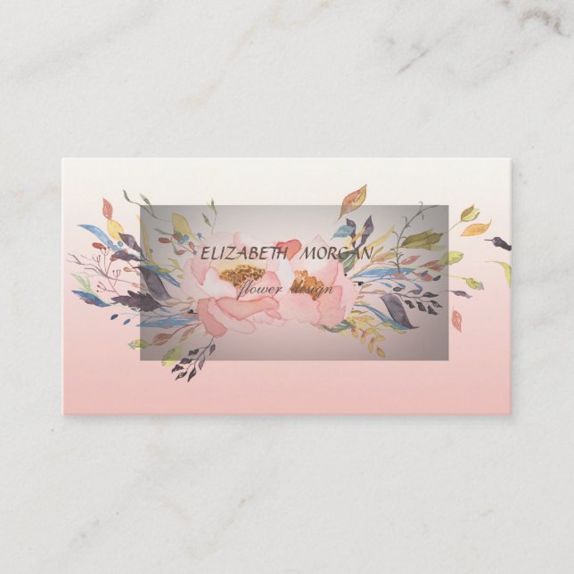 Carte De Visite Fleur Florale Aquarelle Moderne Élégante (Devant)