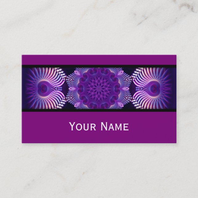 Carte De Visite Fleur fractale Kaleidoscope I + votre texte (Devant)
