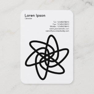 Carte De Visite Fleur Géométrique 05 - Noir sur Blanc