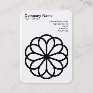 Carte De Visite Fleur géométrique 06 - Noir sur Blanc