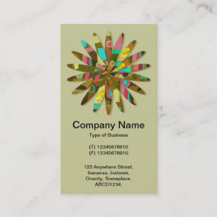 Carte De Visite Fleur géométrique Abstraite 02 - Khaki pâle