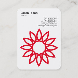 Carte De Visite Fleur géométrique - Noir sur Blanc