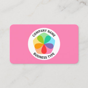 Carte De Visite Fleur géométrique - rose #FF7FB2