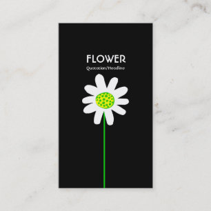 Carte De Visite Fleur longue tige - Noir