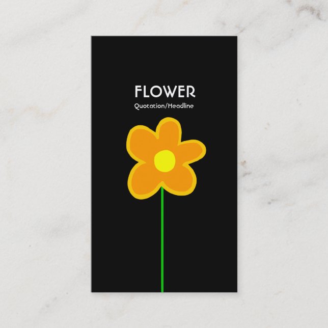 Carte De Visite Fleur longue tige V - Noir (Devant)
