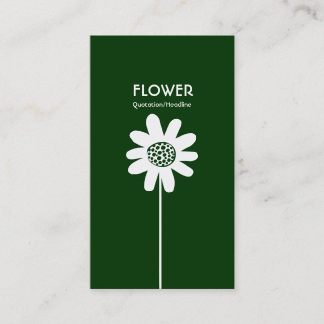 Carte De Visite Fleur longue tige VI - Dk Green (Devant)