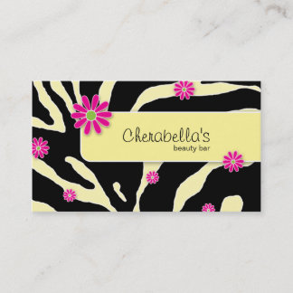 Carte de visite Fleur marguerite Zebra Jaune PB