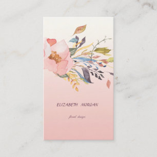 Carte De Visite Fleur Moderne et Élégante à l'Aquarelle