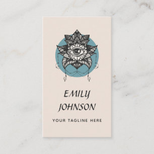 Carte De Visite Fleur Mystique Lotus Troisième Oeil Beige Métaphys