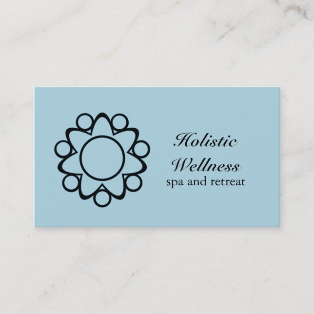 Carte de visite Fleur Pacifique, Bleu Clair (Devant)