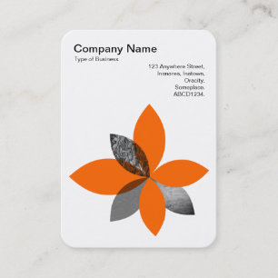 Carte De Visite Fleur Plante géométrique - Orange