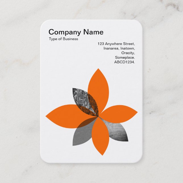 Carte De Visite Fleur Plante géométrique - Orange (Devant)