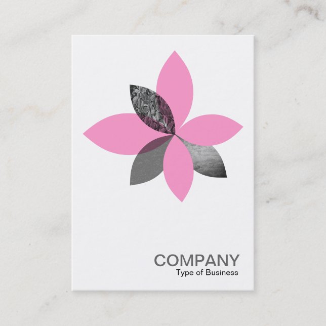 Carte De Visite Fleur Plante géométrique - rose (Devant)