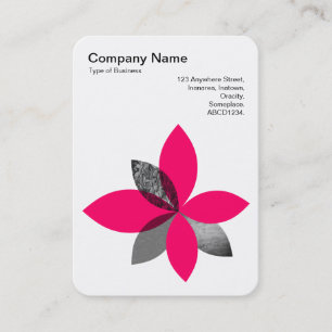 Carte De Visite Fleur Plante géométrique - Rouge néon