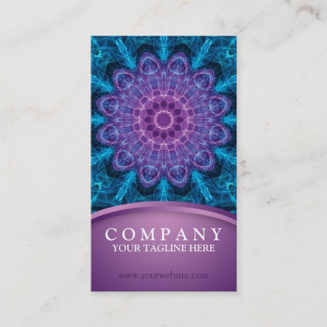Carte De Visite Fleur pourpre spirituelle, mer de bleu (Devant)