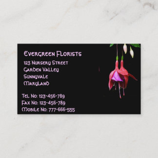Carte De Visite Fleur rose Fuchsia