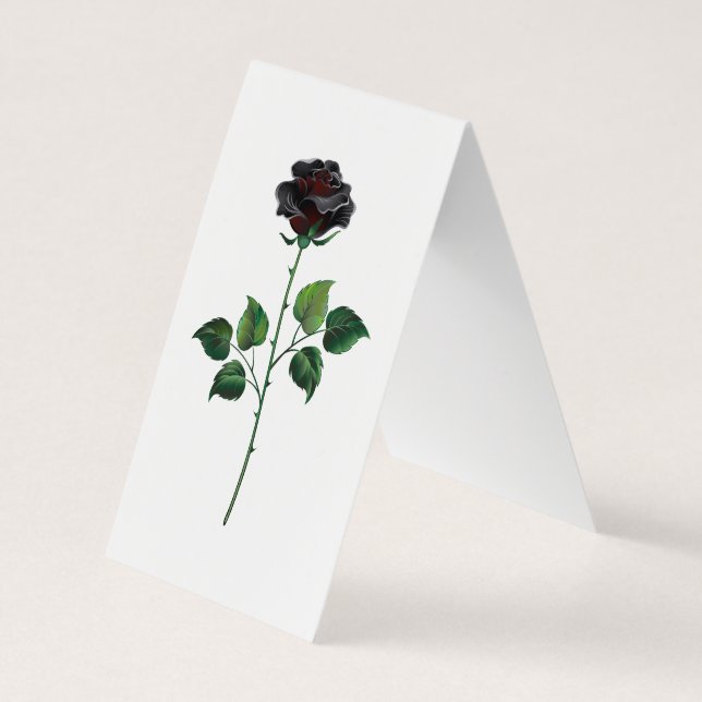 Carte De Visite Fleur rose noire (Dos)