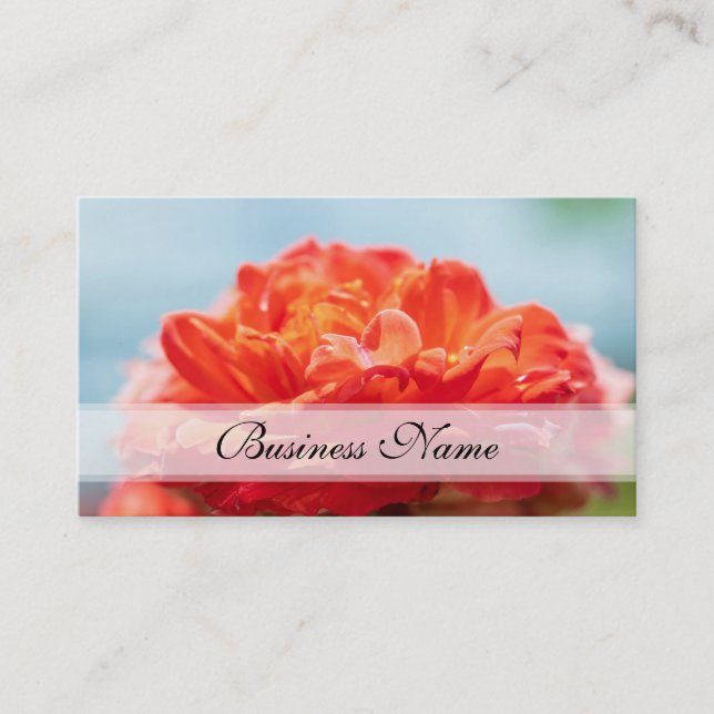 Carte De Visite Fleur rose orange (Devant)