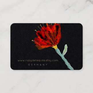 Carte De Visite Fleur Rouge