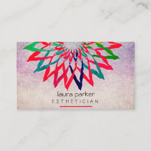 Carte De Visite Fleur Rouge Lotus Professeur de Yoga de beauté