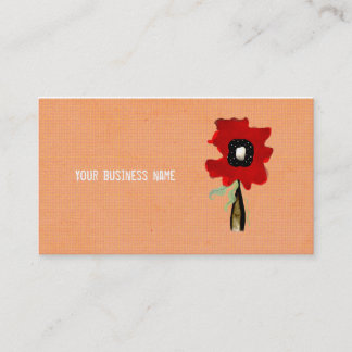 Carte de visite fleur rouge orange