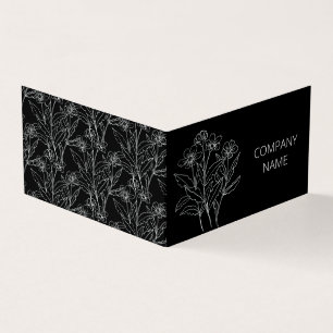 Carte De Visite Fleur sauvage noire et blanche