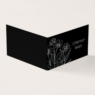 Carte De Visite Fleur sauvage noire et blanche