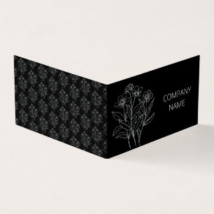 Carte De Visite Fleur sauvage noire et blanche
