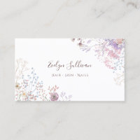 Carte de visite fleur sauvage rose violet