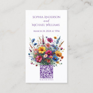 Carte De Visite Fleur sauvage Symphonie-Mariage Enregistrer La Dat