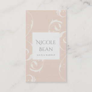 Carte De Visite Fleur tournante blanche et pêche Élégant Chic