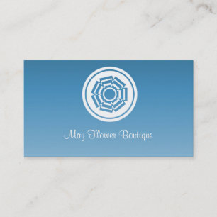 Carte de visite Fleur tout simple rétro, Bleu