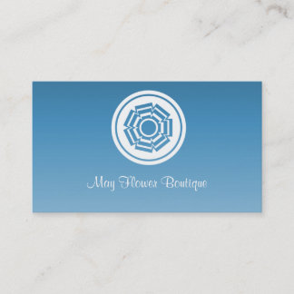 Carte de visite Fleur tout simple rétro, Bleu