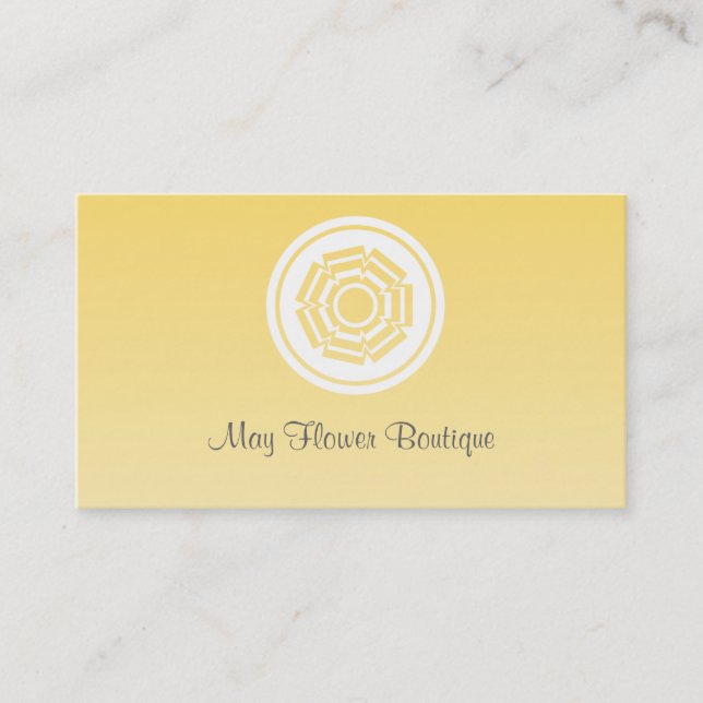 Carte de visite Fleur tout simplement rétro, Jaune (Devant)