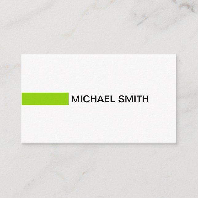 Carte De Visite Fleur vert moderne Professionnel Blanc clair (Devant)