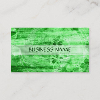 Carte De Visite Fleur verte vintage et bois Art Abstrait