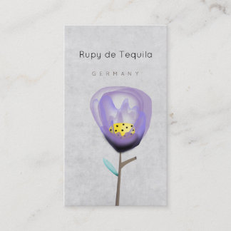 Carte De Visite Fleur violette verticale