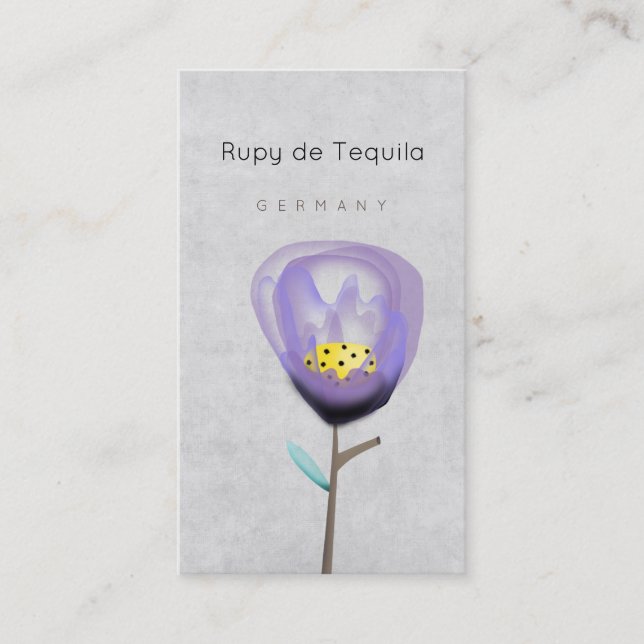 Carte De Visite Fleur violette verticale (Devant)