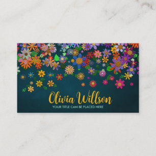 Carte De Visite Fleur Whimsical colorée
