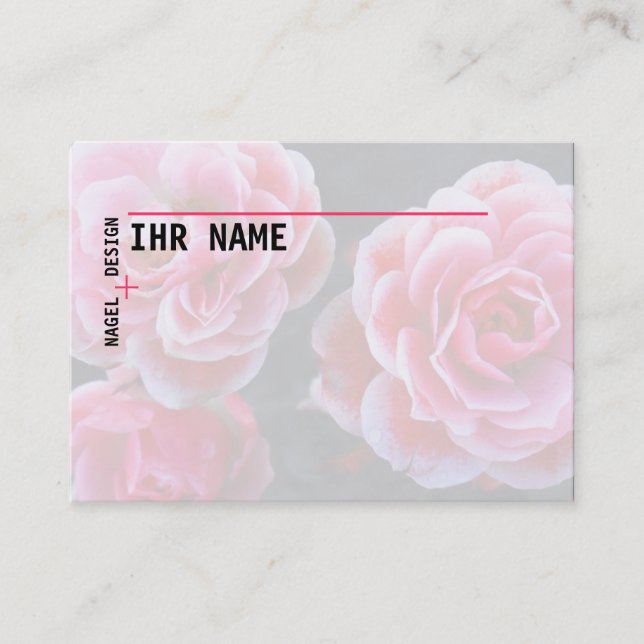 Carte De Visite Fleurir avec des roses (Devant)