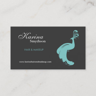 Carte De Visite FLEURISME DE PEACOCK en AQUA/Carte de visite GRIS