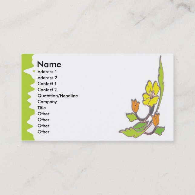Carte de visite fleuriste (Devant)