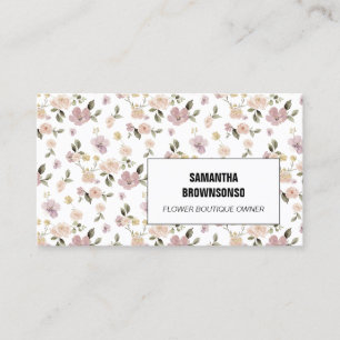 Carte De Visite Fleuriste à motif de fleurs sauvages mauves Pannea