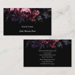 Carte De Visite Fleuriste alternative gothique florale sombre