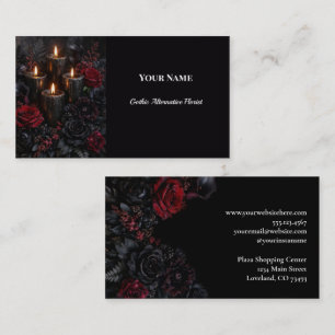 Carte De Visite Fleuriste alternative gothique florale sombre
