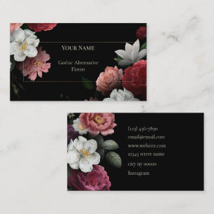 Carte De Visite Fleuriste alternative gothique florale sombre