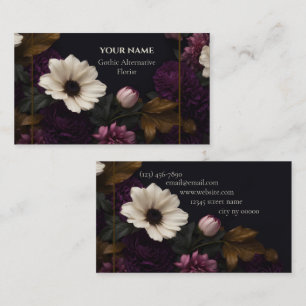 Carte De Visite Fleuriste alternative gothique florale sombre